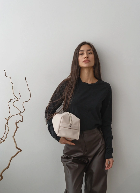 Косметичка jillas из искусственной кожи, L, бежевый по цене 1&nbsp;990 ₽, размеры 350х250х30