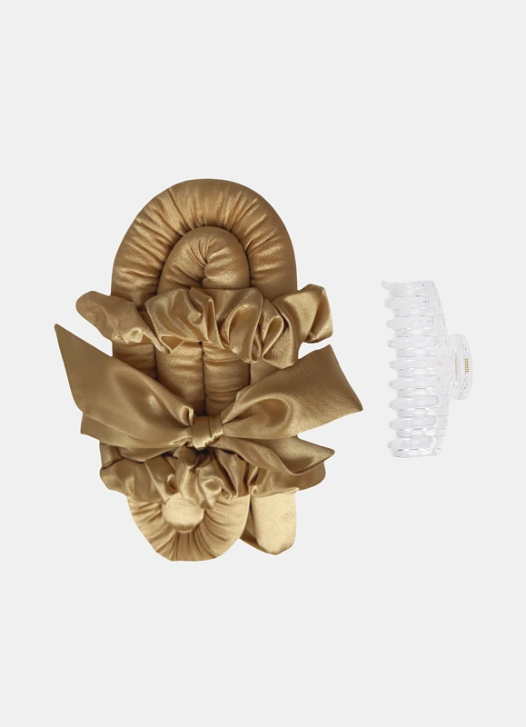Мягкие бигуди из лебяжего пуха "Комплект jillas classic elegant золотистый" по цене 1&nbsp;590 ₽, размеры 255х105х50, для волос От лопаток до пояса