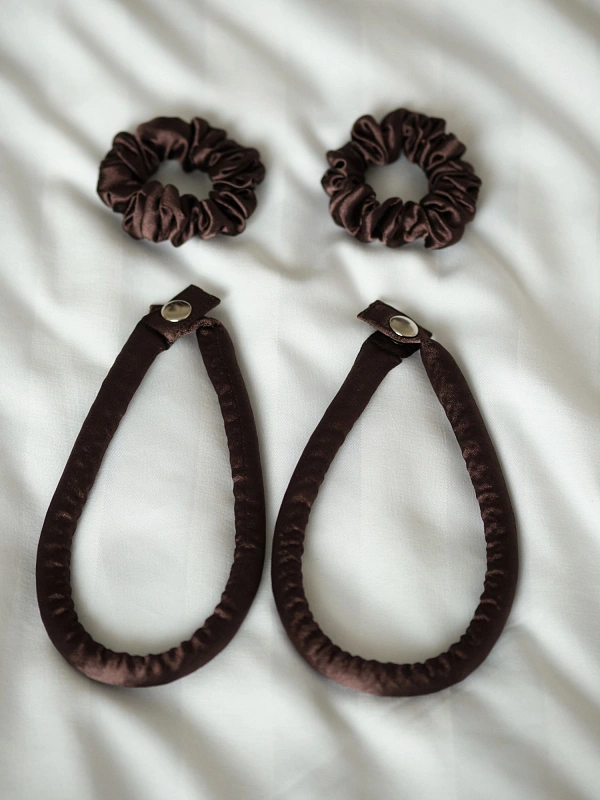 Мягкие бигуди из лебяжего пуха "Комплект jillas slim compact 2.0, коричневый" по цене ₽1,890, размеры 205х85х25, для волос От каре до пояса