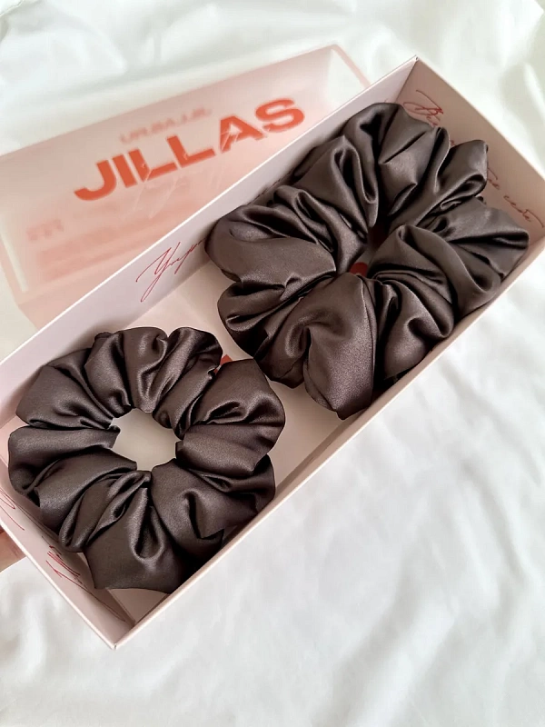 Резинки для волос jillas объемные, 2шт (M и L), коричневый - аксессуар для локонов по цене ₽1,690, материал Синтетическая ткань