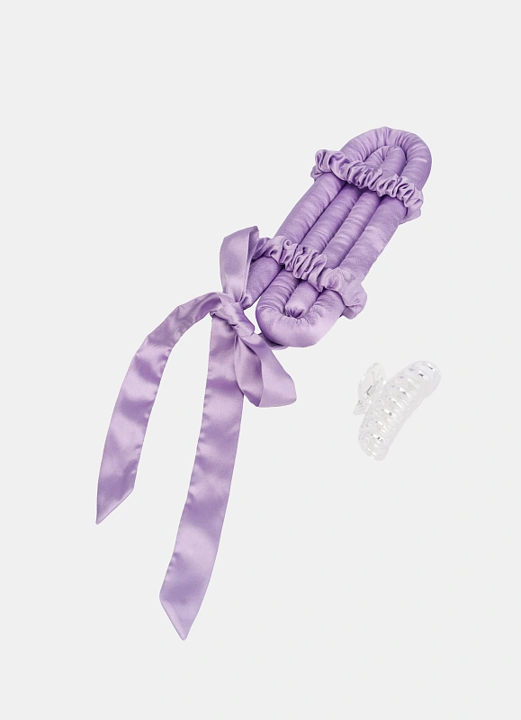 Мягкие бигуди из лебяжего пуха "Комплект jillas mini elegant лавандовый" по цене 1&nbsp;590 ₽, размеры 235х85х40, для волос От плеч до пояса