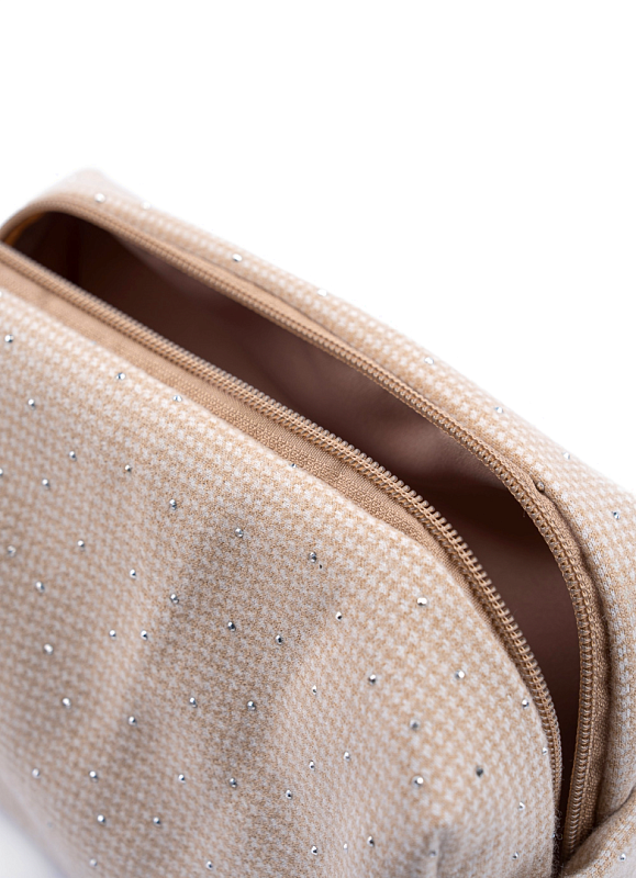 Косметичка jillas со стразами, S, бежевый по цене ₽1,590, размеры 300х200х30