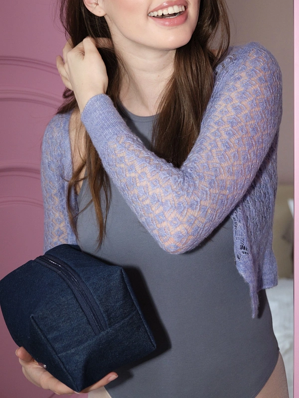 Косметичка jillas джинсовая, темно-синий по цене ₽1,890, размеры 300х200х30