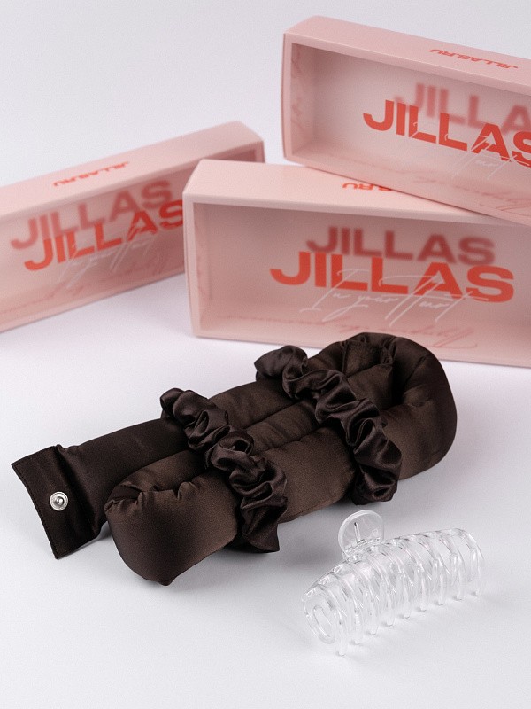 Мягкие бигуди из лебяжего пуха "Комплект jillas XL basic, коричневый" по цене ₽2,190, размеры 215х175х75, для волос От лопаток до пояса