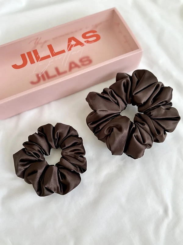 Резинки для волос jillas объемные, 2шт (M и L), коричневый - аксессуар для локонов по цене ₽1,690, материал Синтетическая ткань