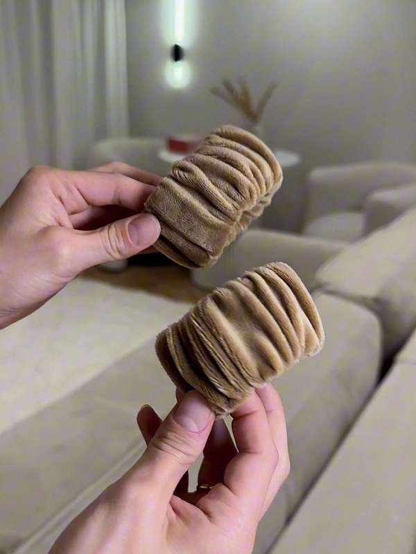 Набор повязок для умывания jillas из велюра, светло-коричневый, 4,5 см - аксессуар для локонов по цене ₽1,290, материал Синтетическая ткань