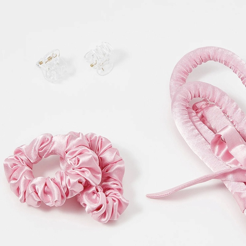 Мягкие бигуди из лебяжего пуха "Комплект jillas slim elegant розовый" по цене 1&nbsp;390 ₽, размеры 205х85х25, для волос От каре до пояса