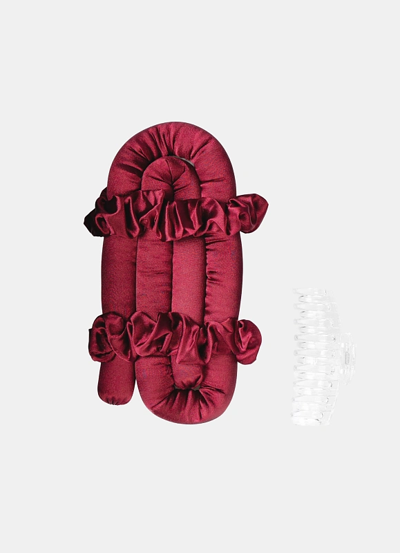 Мягкие бигуди из лебяжего пуха "Комплект jillas classic бордовый" по цене ₽1,390, размеры 255х105х50, для волос От лопаток до пояса