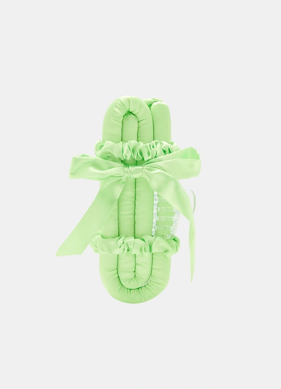 Мягкие бигуди из лебяжего пуха "Комплект jillas mini elegant салатовый" по цене ₽1,590, размеры 235х85х40, для волос От плеч до пояса