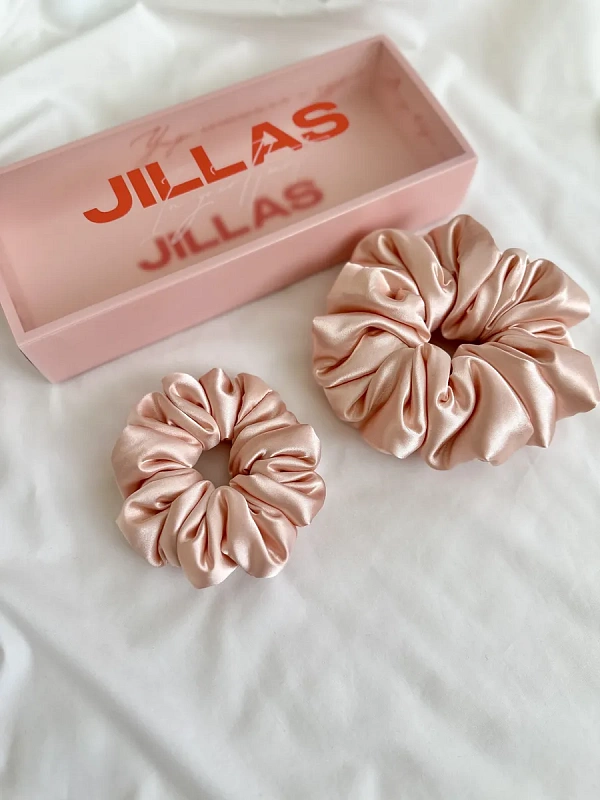 Резинки для волос jillas объемные, 2шт (M и L), персиковый - аксессуар для локонов по цене ₽1,690, материал Синтетическая ткань