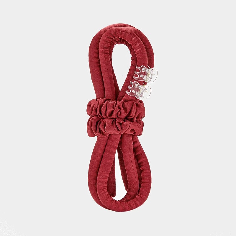 Мягкие бигуди из лебяжего пуха "Комплект jillas slim бордовый" по цене ₽1,390, размеры 205х85х25, для волос От каре до пояса