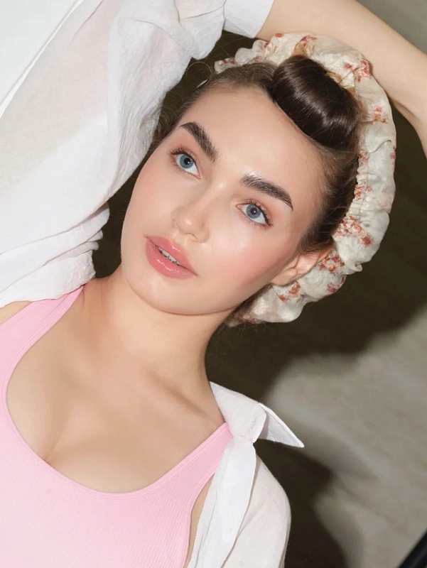 Повязка для фиксации бигуди jillas, бежевый с цветами - аксессуар для локонов по цене ₽990, материал Тенсель