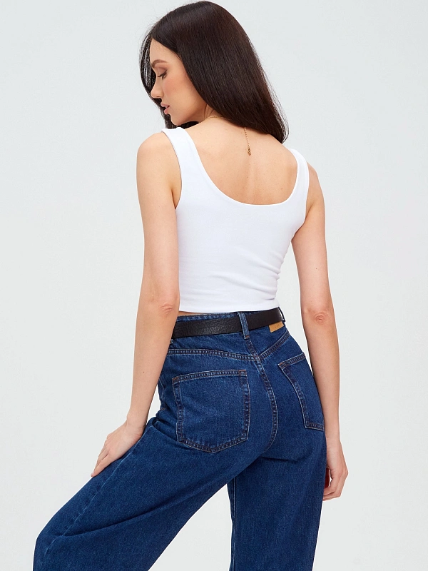 Кроп топ укороченный jillas, белый, S