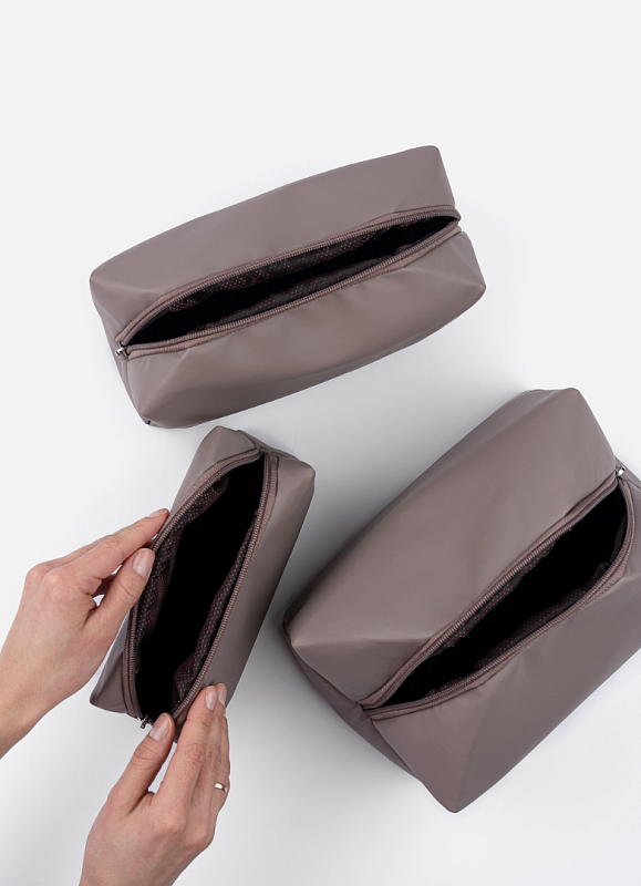 Косметичка jillas из искусственной кожи, M, серый по цене ₽1,890, размеры 300х200х30