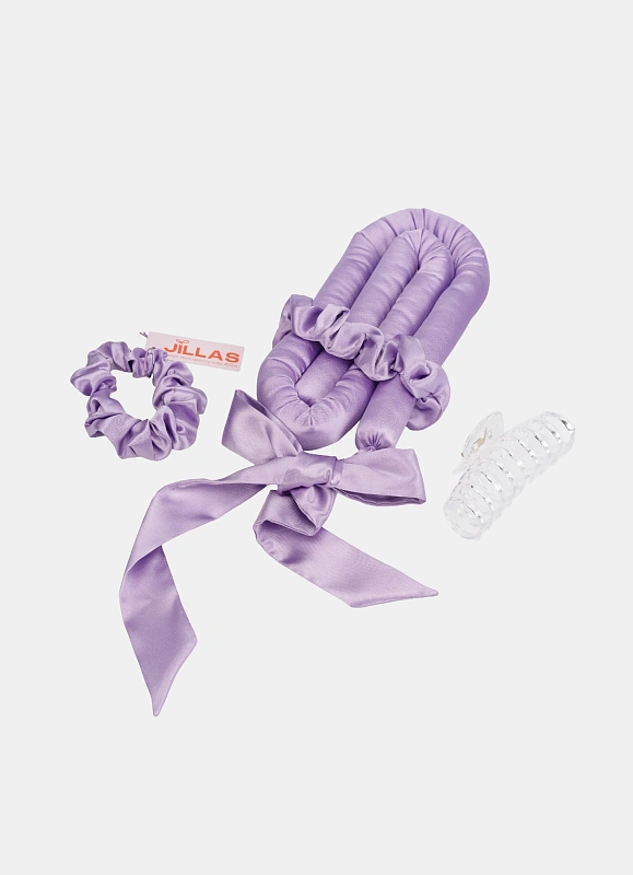 Мягкие бигуди из лебяжего пуха "Комплект jillas classic elegant лавандовый" по цене 1&nbsp;590 ₽, размеры 255х105х50, для волос От лопаток до пояса