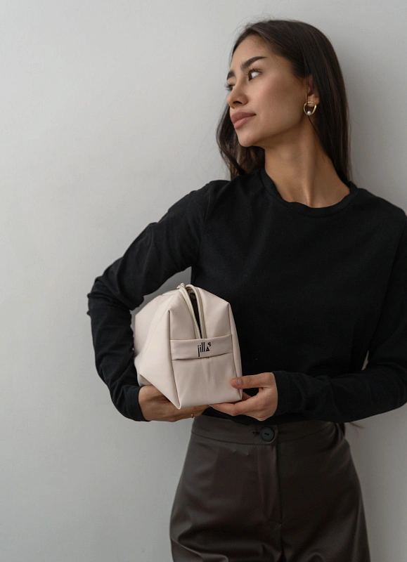 Косметичка jillas из искусственной кожи, M, бежевый по цене ₽1,890, размеры 300х200х30