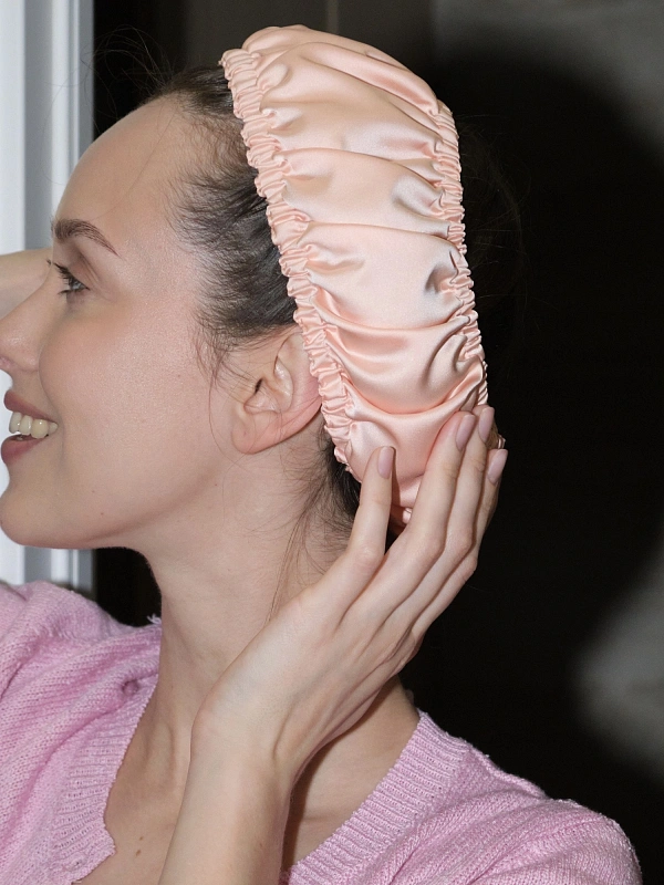 Повязка для фиксации бигуди jillas, персиковый - аксессуар для локонов по цене ₽990, материал Синтетическая ткань