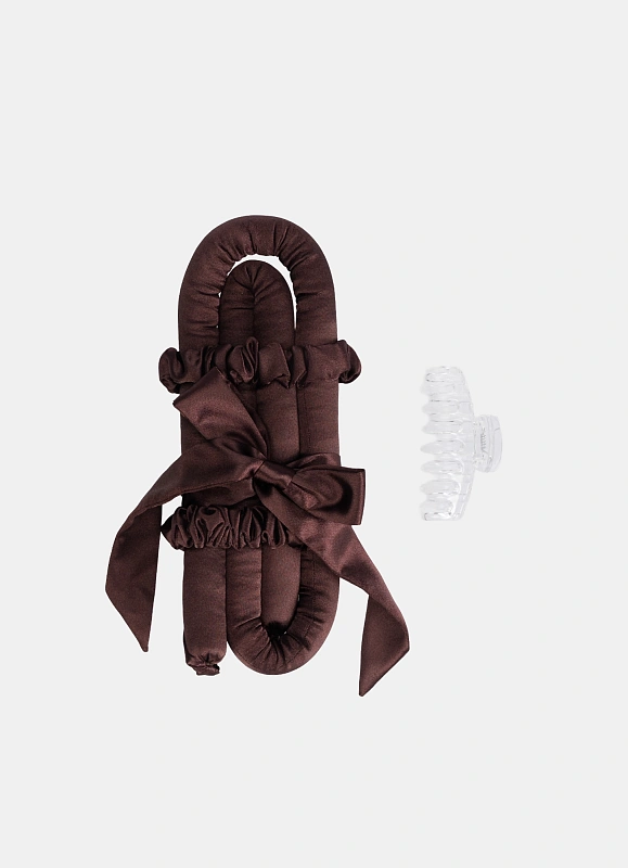 Мягкие бигуди из лебяжего пуха "Комплект jillas mini elegant коричневый" по цене 1&nbsp;590 ₽, размеры 235х85х40, для волос От плеч до пояса