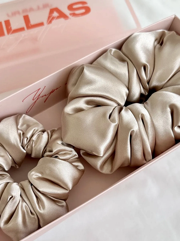 Резинки для волос jillas объемные, 2шт (M и L), золотистый - аксессуар для локонов по цене ₽1,690, материал Синтетическая ткань