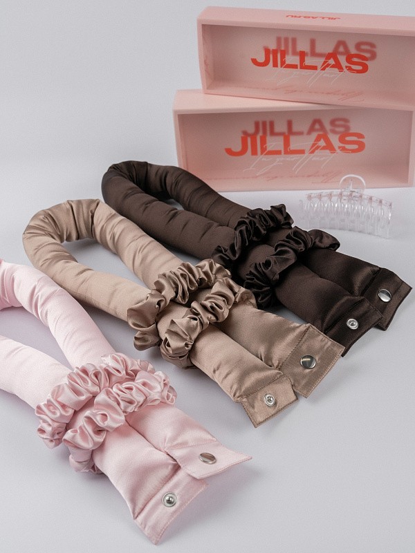 Мягкие бигуди из лебяжего пуха "Комплект jillas XL basic, капучино" по цене ₽2,190, размеры 215х175х75, для волос От лопаток до пояса