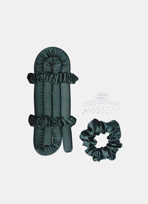 Мягкие бигуди из лебяжего пуха "Комплект jillas mini изумрудный" по цене ₽1,390, размеры 235х85х40, для волос От плеч до пояса