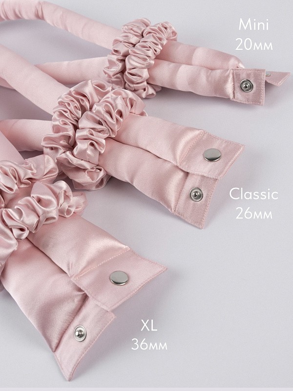Мягкие бигуди из лебяжего пуха "Комплект jillas classic basic, светло-розовый" по цене ₽2,090, размеры 255х105х50, для волос От лопаток до пояса