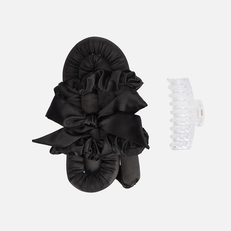 Мягкие бигуди из лебяжего пуха "Комплект jillas classic elegant черный" по цене ₽1,590, размеры 255х105х50, для волос От лопаток до пояса