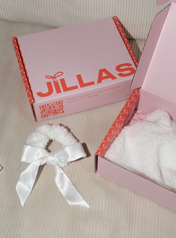 Мягкие бигуди из лебяжего пуха "Набор jillas mini elegant белый" по цене 1&nbsp;990 ₽, размеры 215х175х75, для волос От плеч до пояса