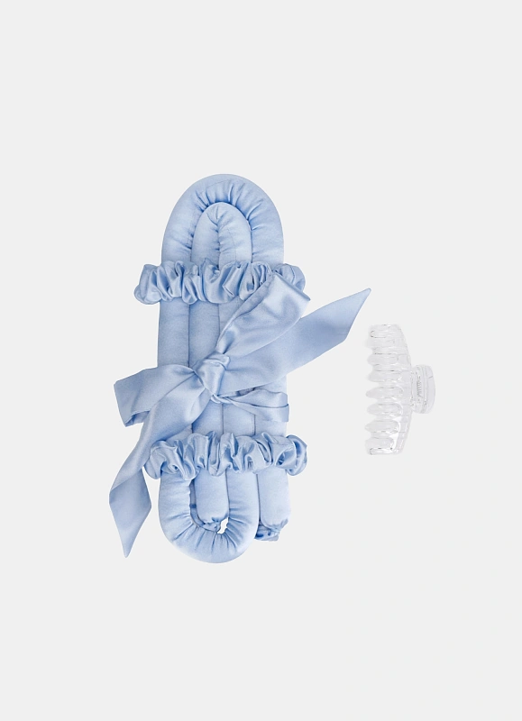 Мягкие бигуди из лебяжего пуха "Комплект jillas mini elegant голубой" по цене ₽1,590, размеры 235х85х40, для волос От плеч до пояса