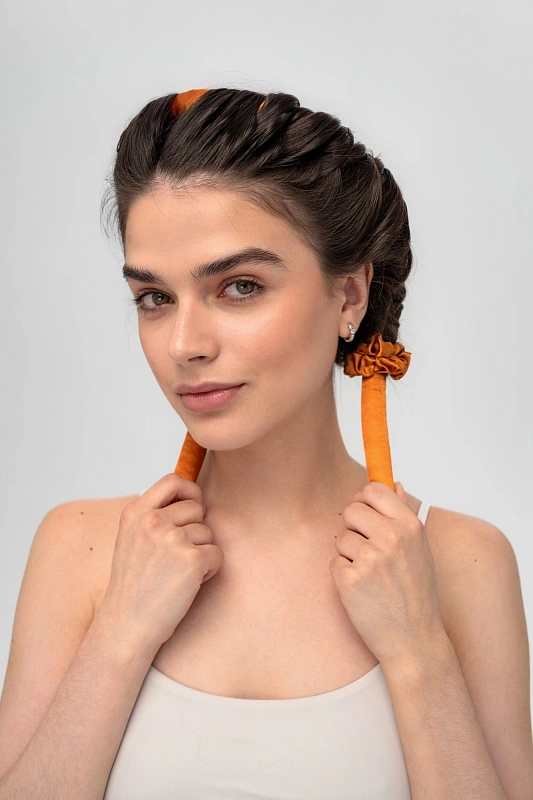 Мягкие бигуди из лебяжего пуха "Комплект jillas mini оранжевый" по цене ₽1,390, размеры , для волос От плеч до пояса