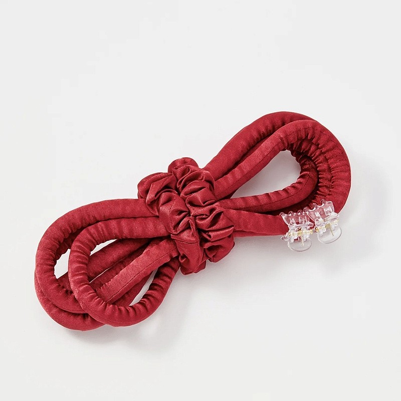 Мягкие бигуди из лебяжего пуха "Комплект jillas slim бордовый" по цене ₽1,390, размеры 205х85х25, для волос От каре до пояса