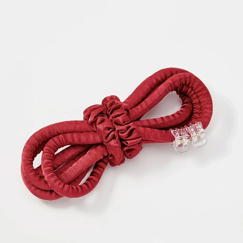 Мягкие бигуди из лебяжего пуха "Комплект jillas slim бордовый" по цене ₽1,390, размеры 205х85х25, для волос От каре до пояса