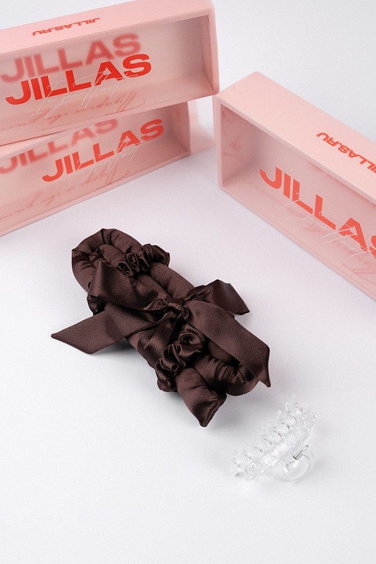 Мягкие бигуди из лебяжего пуха "Комплект jillas mini elegant с мягким наполнителем, коричневый" по цене ₽1,890, размеры 235х85х40, для волос От плеч до пояса