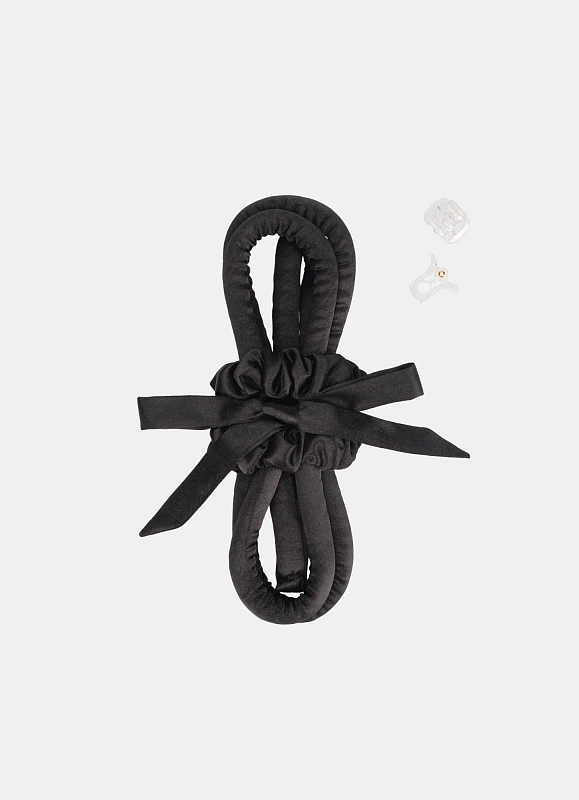 Мягкие бигуди из лебяжего пуха "Комплект jillas slim elegant черный" по цене 1&nbsp;390 ₽, размеры 205х85х25, для волос От каре до пояса