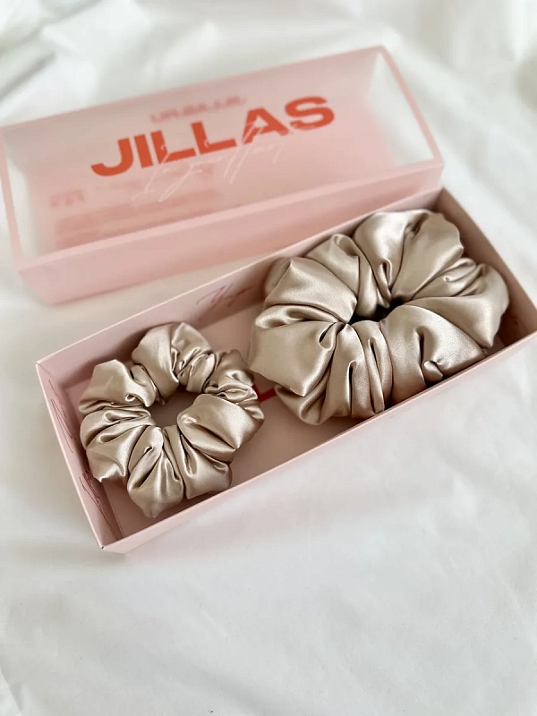 Резинки для волос jillas объемные, 2шт (M и L), золотистый - аксессуар для локонов по цене ₽1,690, материал Синтетическая ткань