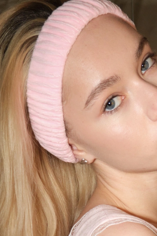 Набор повязок для умывания jillas из велюра, розовый, 4,5 см - аксессуар для локонов по цене ₽1,290, материал Синтетическая ткань