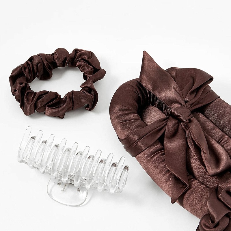 Мягкие бигуди из лебяжего пуха "Комплект jillas classic elegant коричневый" по цене 1&nbsp;590 ₽, размеры 255х105х50, для волос От лопаток до пояса