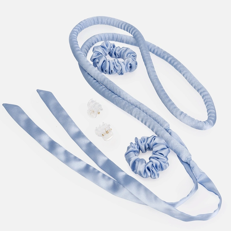 Мягкие бигуди из лебяжего пуха "Комплект jillas slim elegant голубой" по цене ₽1,390, размеры 205х85х25, для волос От каре до пояса