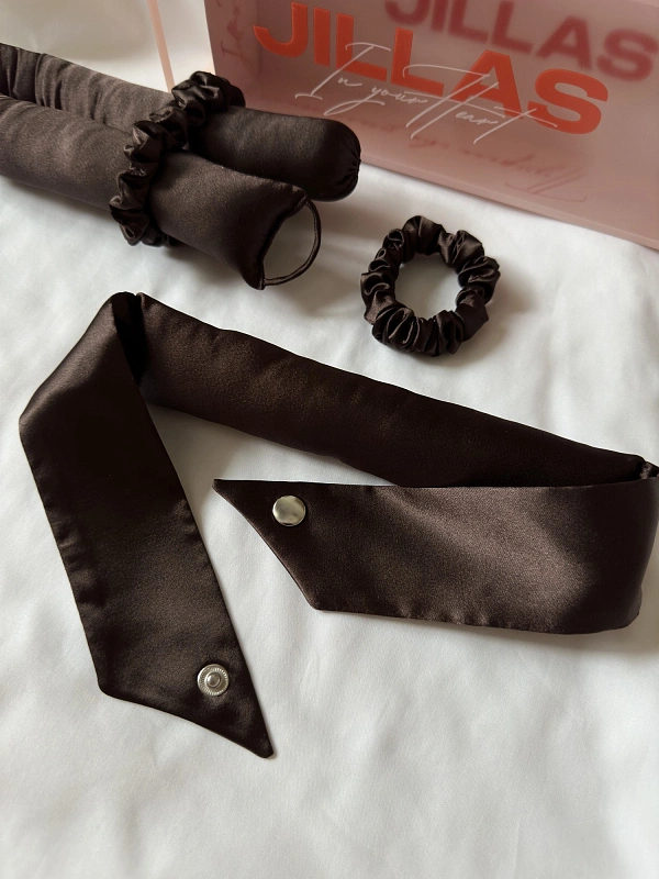 Мягкие бигуди из лебяжего пуха "Комплект jillas unicorn (34/420), коричневый" по цене 1&nbsp;990 ₽, размеры 255х105х50, для волос От лопаток до пояса