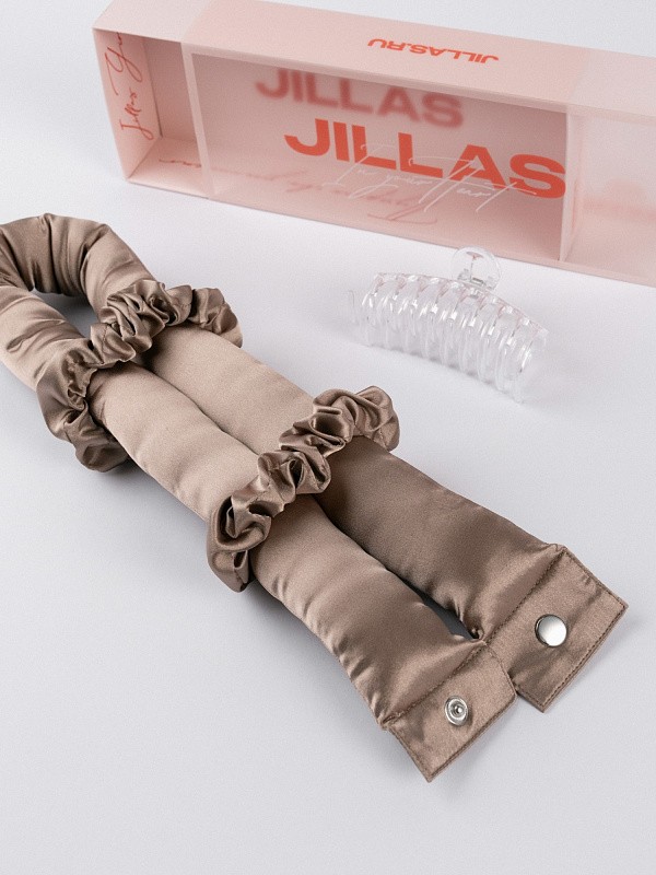 Мягкие бигуди из лебяжего пуха "Комплект jillas XL basic, капучино" по цене ₽2,190, размеры 215х175х75, для волос От лопаток до пояса
