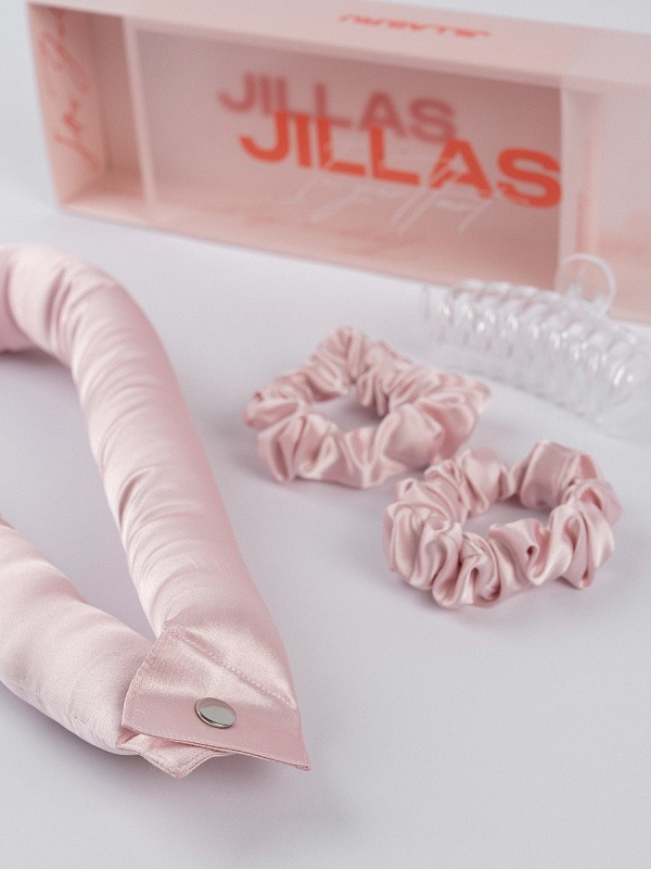 Мягкие бигуди из лебяжего пуха "Комплект jillas XL basic, светло-розовый" по цене ₽2,190, размеры 215х175х75, для волос От лопаток до пояса