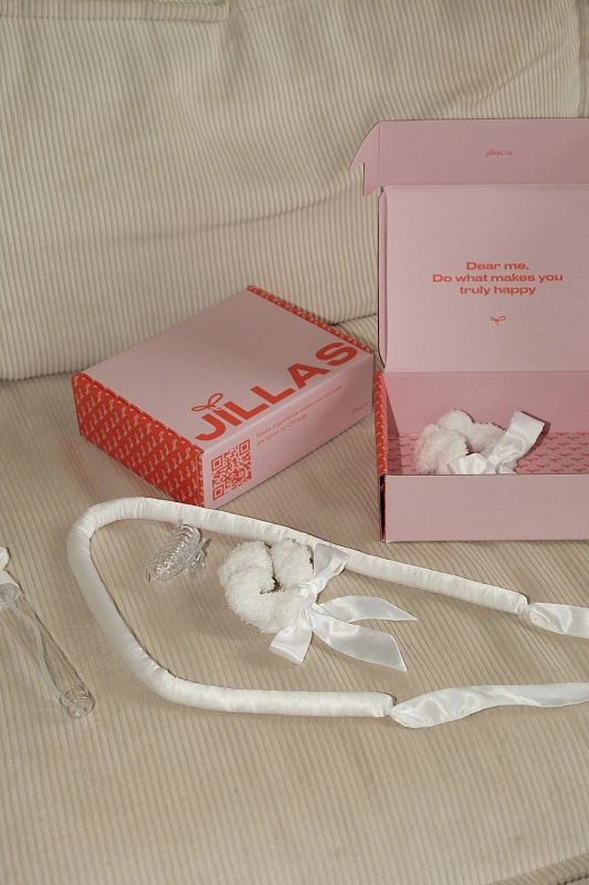 Мягкие бигуди из лебяжего пуха "Набор jillas mini elegant белый" по цене 1&nbsp;990 ₽, размеры 215х175х75, для волос От плеч до пояса