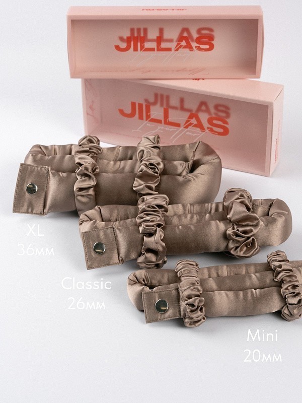 Мягкие бигуди из лебяжего пуха "Комплект jillas classic basic, капучино" по цене ₽2,090, размеры 255х105х50, для волос От лопаток до пояса