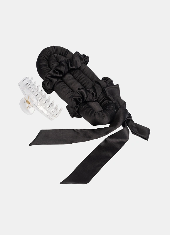 Мягкие бигуди из лебяжего пуха "Комплект jillas classic elegant черный" по цене ₽1,590, размеры 255х105х50, для волос От лопаток до пояса