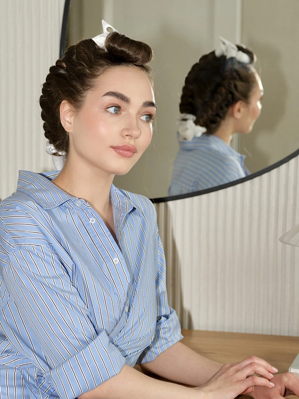 Мягкие бигуди из лебяжего пуха "Комплект jillas classic compact 2.0, белый" по цене ₽2,290, размеры 255х105х50, для волос От лопаток до пояса