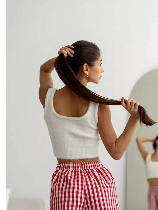 Шорты домашние jillas в крупную клетку, красный, XS-S по цене 990 ₽, материал Синтетическая ткань