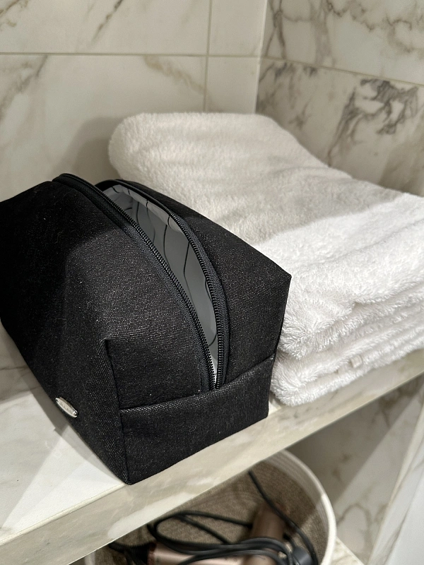 Косметичка jillas джинсовая, черный по цене ₽1,890, размеры 300х200х30