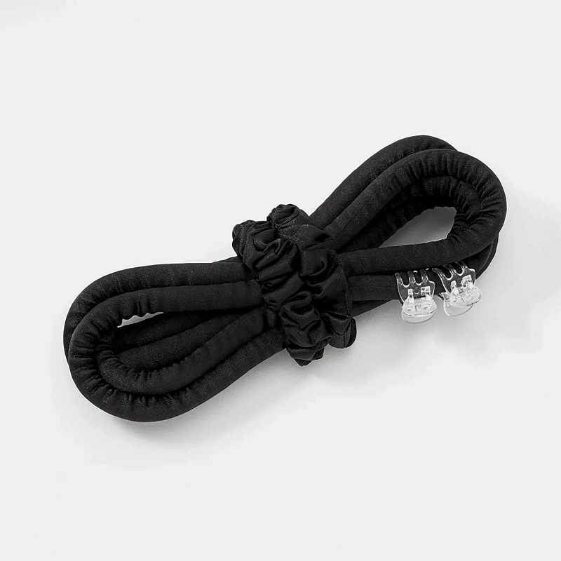 Мягкие бигуди из лебяжего пуха "Комплект jillas slim черный" по цене ₽1,390, размеры 205х85х25, для волос От каре до пояса