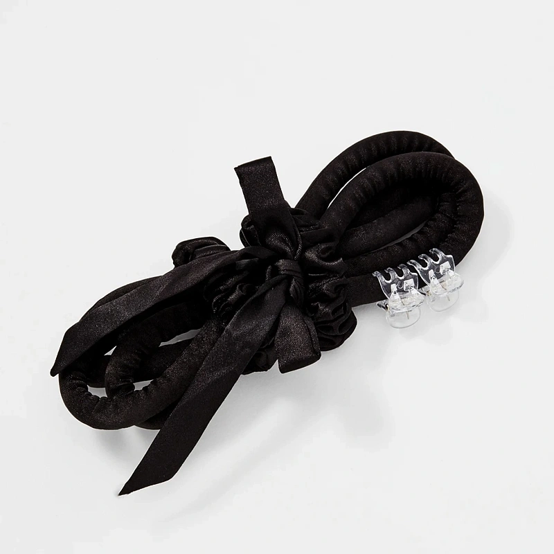 Мягкие бигуди из лебяжего пуха "Комплект jillas slim elegant черный" по цене ₽1,390, размеры 205х85х25, для волос От каре до пояса