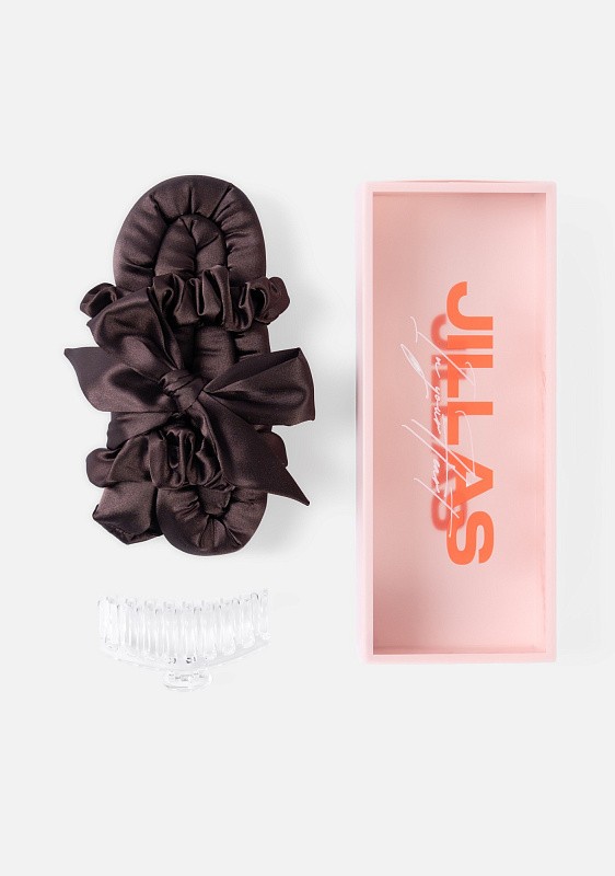 Мягкие бигуди из лебяжего пуха "Комплект jillas classic elegant с мягким наполнителем, коричневый" по цене 1&nbsp;990 ₽, размеры 255х105х50, для волос От лопаток до пояса